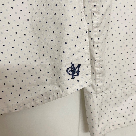 Women’s Marc O’Polo White Navy & Light Blue Mini Square Check Button Up Shirt - Picture 6 of 9